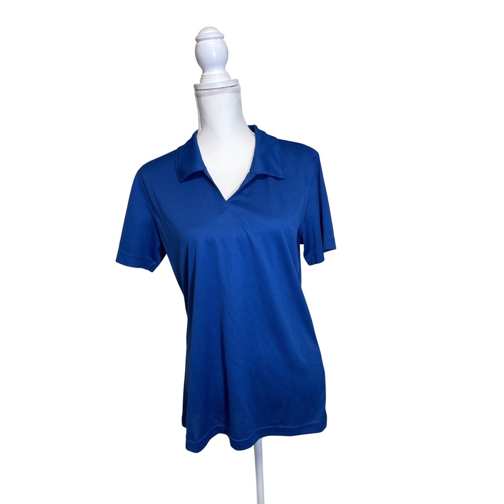 Sport-Tek Blue‎ Short Sleeve Women's V-Neck Size Large